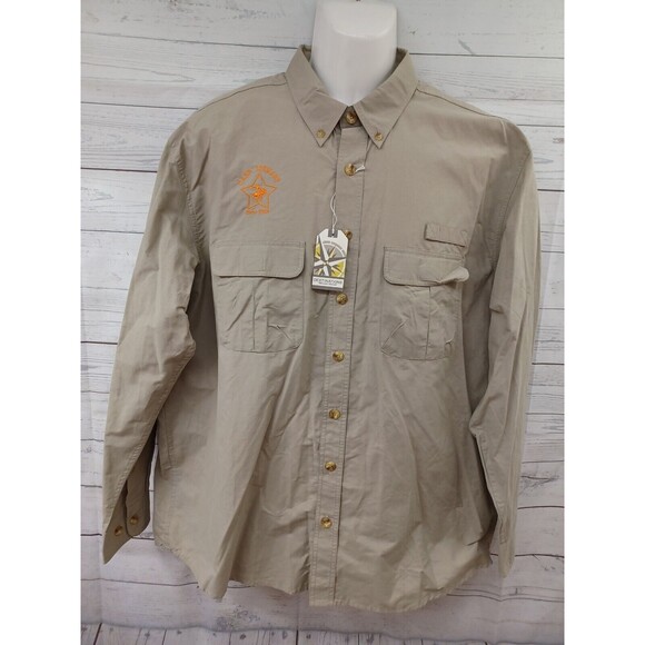 Destinations Indesigns Global Camp Stewart vented Roll Tab shirt  Khaki Sz XL - Picture 1 of 11